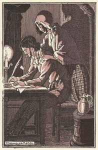 Ilustração para Scenes de la Vie de Boheme por Henri Murger (lito) de Maurice Berty