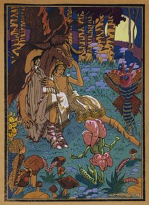 Ilustração para Sonho de uma noite de verão de Shakespeare (lito colorido)