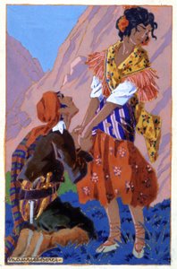 Encontro entre Don José e Carmen, c. 1930 (ilustração)
