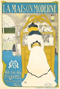 Um cartaz publicitário da galeria de arte parisiense "La Maison Moderne", aberta por Julius Meier-Graefe em 1899, 1898