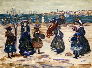 Do outro lado do porto, Salem (aguarela e guache sobre grafite em papel) de Maurice Brazil Prendergast