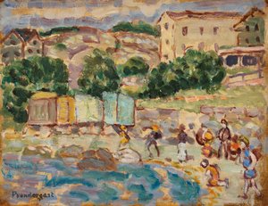 Praia e Vila de Maurice Brazil Prendergast