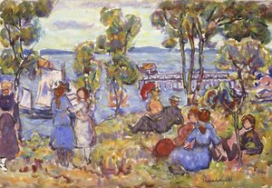 Desembarque em barco, Nahant Massachusetts, de Maurice Brazil Prendergast