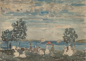 Figuras em uma praia, 19101915. de Maurice Brazil Prendergast