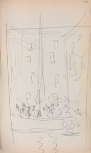 Caderno de desenho italiano: Barco com figuras, página 172, 1898-1899. de Maurice Brazil Prendergast