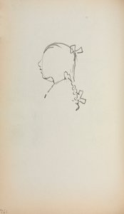 Caderno de desenho italiano: Cabeça de uma garota na página de perfil 152, 1898-1899. de Maurice Brazil Prendergast