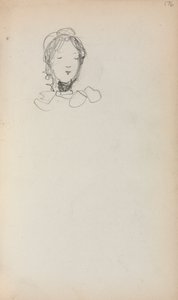 Caderno de desenho italiano: Head of a Girl, página 176, 1898-1899. de Maurice Brazil Prendergast