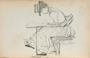 Caderno de desenho italiano: Mulher sentada página 107, 1898-1899. de Maurice Brazil Prendergast