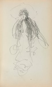 Caderno de desenho italiano: Mulher em pé, página 219, 1898-1899. de Maurice Brazil Prendergast
