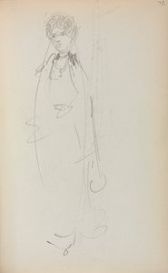 Caderno de desenho italiano: Mulher em pé, página 72, 1898-1899. de Maurice Brazil Prendergast