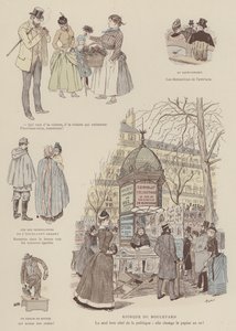 Ilustração para Paris Brillant (cor litho) de Maurice Charles Mathieu Bonvoisin