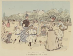 Ilustração para Paris Brillant (cor litho) de Maurice Charles Mathieu Bonvoisin