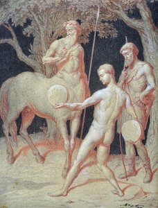 Educação de Hércules pelo Quíron Centauro (desenho) de Maurice De Vaines