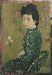 Eva Meurier em um vestido verde, 1891 de Maurice Denis