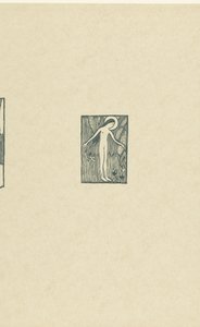 Ilustração com santa nua de pé à árvore acompanhando poema na colecção de poemas de Paul Verlaine
Petit bois pour Sagesse
L