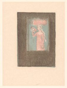 Moça com flores na frente de uma janela de Maurice Denis