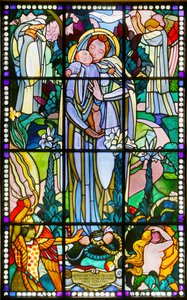 Museu Maurice Denis, Saint Germain en Laye, França, Maurice Denis, Virgem e vitral infantil (vitral) de Maurice Denis