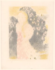 Garota na frente de um arbusto florido Les crépuscules ont une douceur (título no objeto) Representações de amor (título da série) Amour (título da série) de Maurice Denis