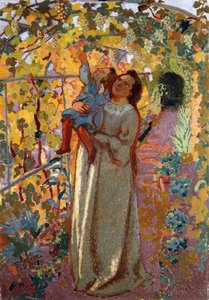 Mãe e filho sob a videira; Mãe e filho sob a videira, de Maurice Denis