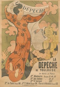 Cartaz para o jornal La Dépêche de Toulouse, 1892.