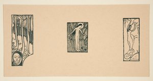 Folha de xilogravuras de L de Maurice Denis