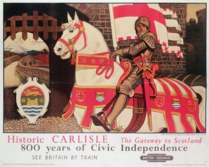 Propaganda de cartaz britânica do trilho &39;Carlisle histórico, Gateway a Scotland&39;, 1924