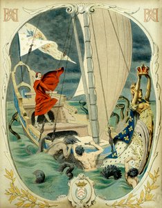 História da França: Representação alegórica do Cardeal Richelieu (Armand Jean du Plessis de Maurice Leloir