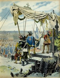 História da França: a sede de La Rochelle em 1627-1628. Cardeal Richelieu de Maurice Leloir