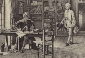 Ilustração para o Livro IX de Les Confessions de Jean-Jacques Rousseau (gravura) de Maurice Leloir