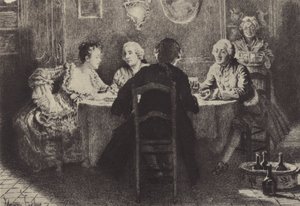 Ilustração para o Livro VIII de Les Confessions de Jean-Jacques Rousseau (gravura) de Maurice Leloir