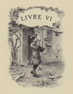 Ilustração para o Livro VI de Les Confessions de Jean-Jacques Rousseau (gravura) de Maurice Leloir
