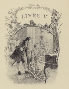Ilustração para o Livro V de Les Confessions de Jean-Jacques Rousseau (gravura) de Maurice Leloir