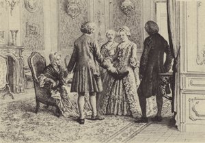 Ilustração para o Livro XI de Les Confessions de Jean-Jacques Rousseau (gravura) de Maurice Leloir