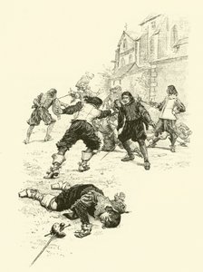 Ilustração para Os Três Mosqueteiros (gravura) de Maurice Leloir