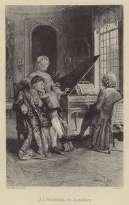 Jean-Jacques Rousseau no cravo (gravura) de Maurice Leloir
