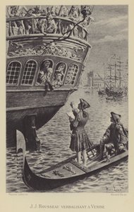 Jean-Jacques Rousseau em Veneza (gravura) de Maurice Leloir
