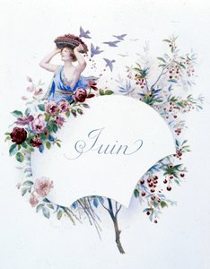 Junho "La Chanson du mois" de Jérôme Doucet, ilustração - Maurice Leloir, ed. Reims 1904. L. Michaud de Maurice Leloir