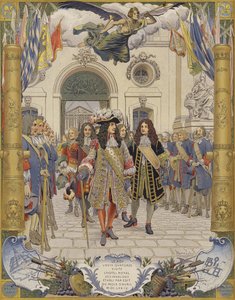 Rei Luís XIV e a abertura do LHotel Royal Des Invalides de Maurice Leloir