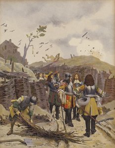 Rei Luís XIV visitando as trincheiras de Lille de Maurice Leloir