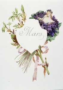Março "La Chanson du mois" de Jérôme Doucet, ilustração - Maurice Leloir, ed. Reims 1904. L. Michaud de Maurice Leloir