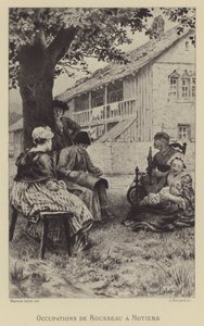 Ocupações de Rousseau em Motiers (gravura) de Maurice Leloir