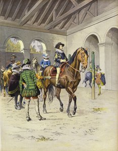 Richelieu aprendendo a andar na LAcademie De Pluvinel