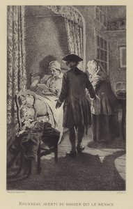 Rousseau alertou para o perigo que o ameaça (gravura) de Maurice Leloir