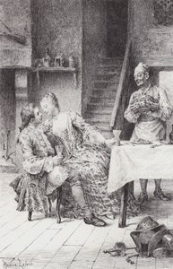 Cena de Manon Lescaut (gravura) de Maurice Leloir