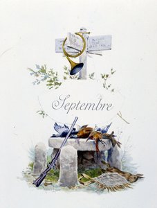 Setembro "La Chanson du mois" de Jérôme Doucet, ilustração - Maurice Leloir, ed. Reims 1904. L. Michaud de Maurice Leloir
