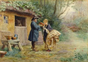 The Drink of Milk, 1882. de Maurice Leloir