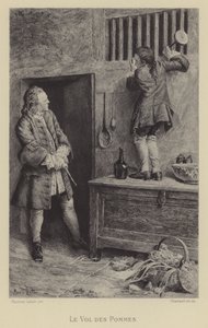 O roubo das maçãs (gravura) de Maurice Leloir