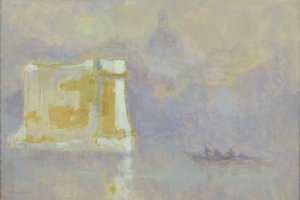 Pilha branca rodeada de nevoeiro (aguarela sobre papel) de Maurice Louvrier