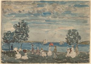 Figuras em uma praia de Maurice Brazil Prendergast