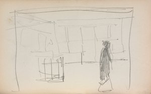 Caderno de esboços italiano: Figura num interior (página 175) de Maurice Prendergast